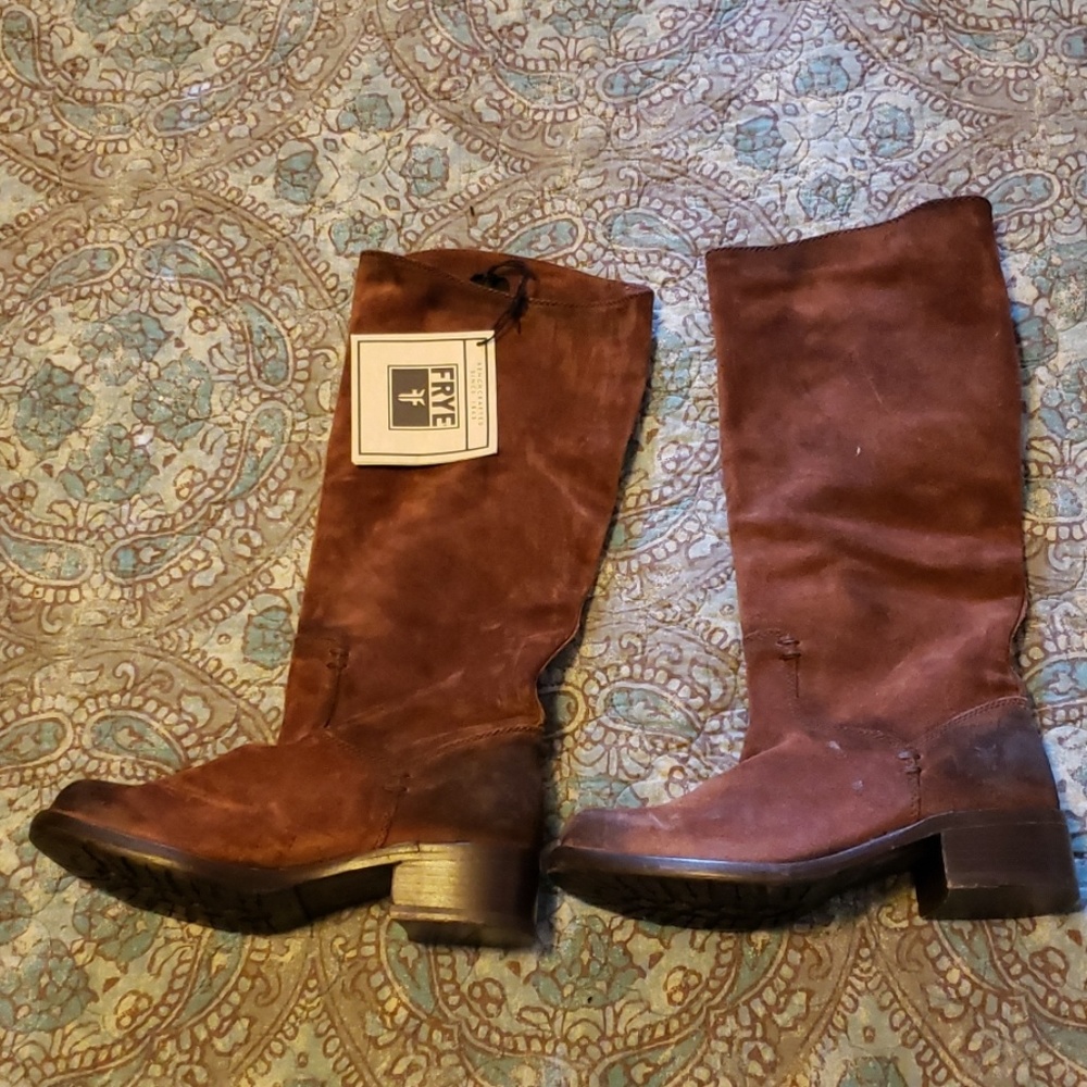 Frye brown suede tall boots